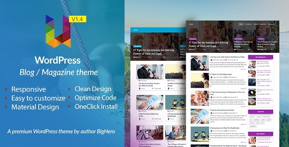 Unick - WordPress Blog / Magazin Material Design Template